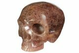 Realistic, Carved Strawberry Quartz Crystal Skull #150989-2